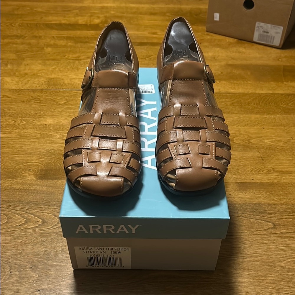 Array Tan Flats with Woven Design